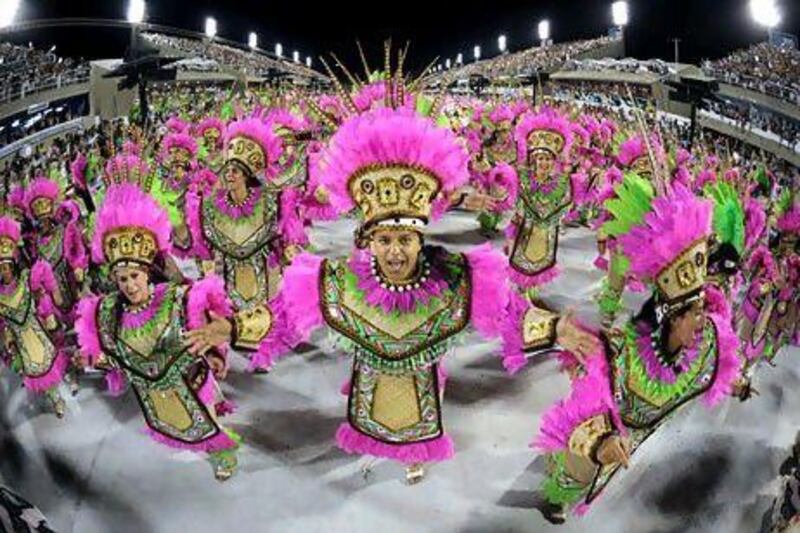 Etihad's flights to Sao Paulo next June will allow revellers to enjoy the the sights and sounds of Brazil, including the carnival. Christophe Simon / AFP