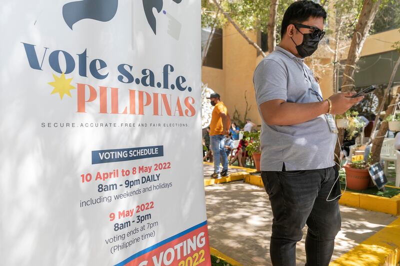 Filipino citizens cast their votes in their home country’s elections at the consulate in Al Qusais, Dubai. All photos: Antonie Robertson / The National
