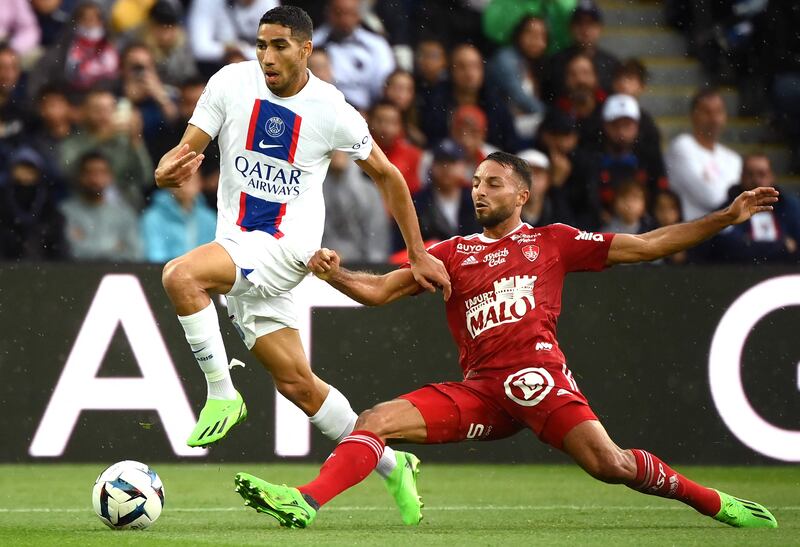 Achraf Hakimi - 6, Was quiet in an attacking sense but did the basics well and rarely looked troubled defensively. Managed to get behind Brest’s defence on one occasion but couldn’t quite squeeze the ball past Marco Bizot, winning a corner. AFP