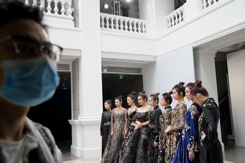 The 22-year-old China Fashion Week included shows with no audience for the first time. Photo by Lintao Zhang/Getty Images