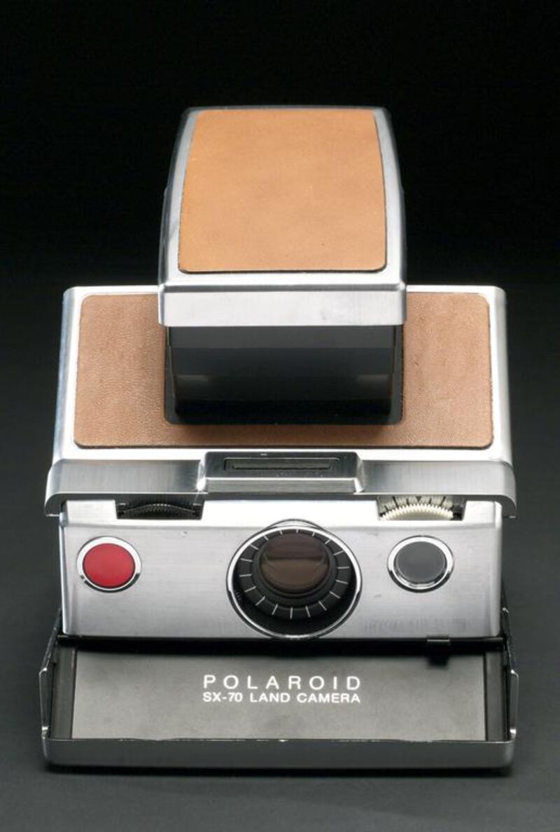 The debut of Polaroid’s SX70 model I land camera in 1973 demonstrated the company’s eccentricity and approach to business by including an individualy produced photograph of a red rose. 40,000 were made. SSPL / Getty Images