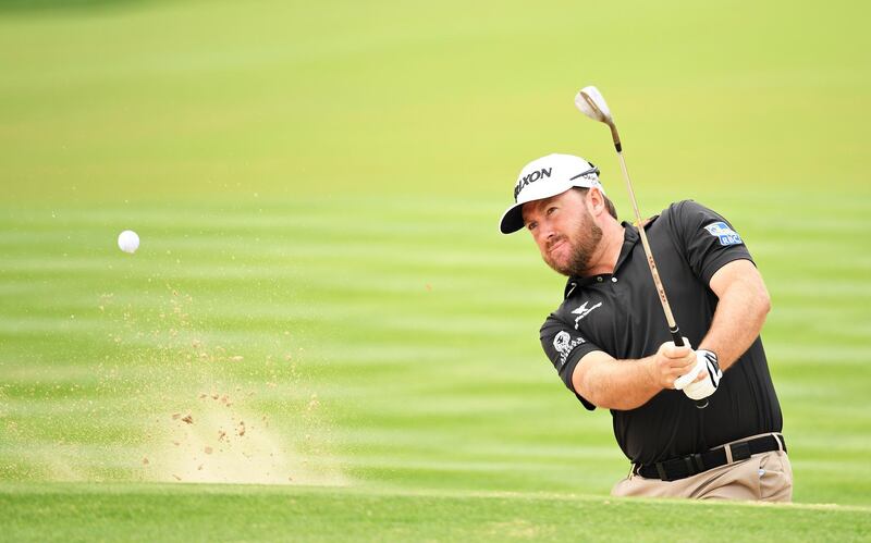 Graeme McDowell plays his third shot on the sixth hole. Getty Images