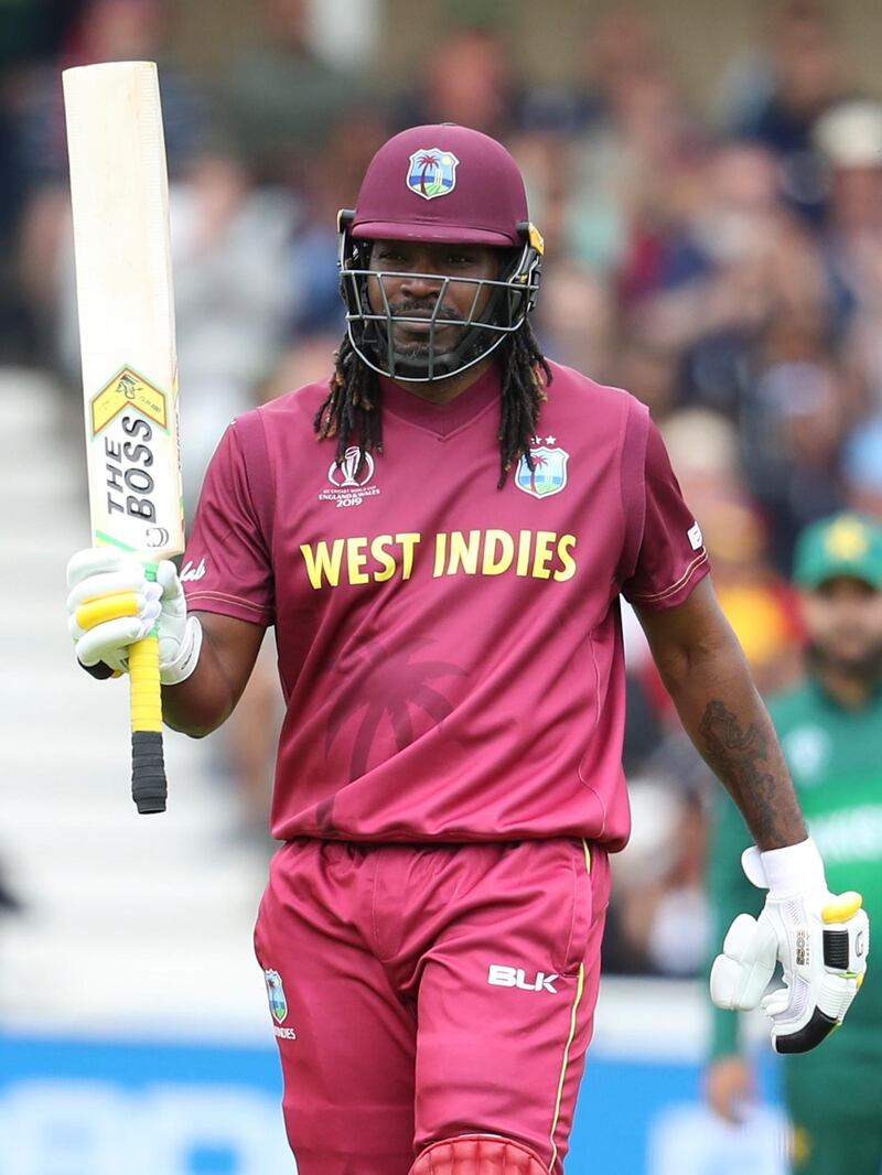 Gayle hit three sixes in his knock for the West Indies. AP Photo