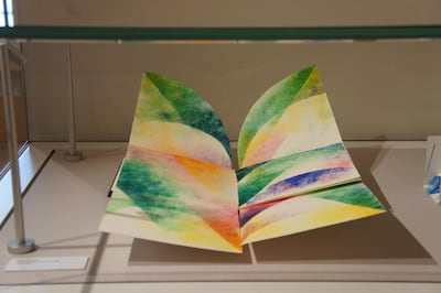 Kamal Boullata made this watercolour book to suit the poetry of Denise Desautels, which evokes the experience of the natural world: trees, bones, plants and cats. Courtesy Jesus College, Cambridge