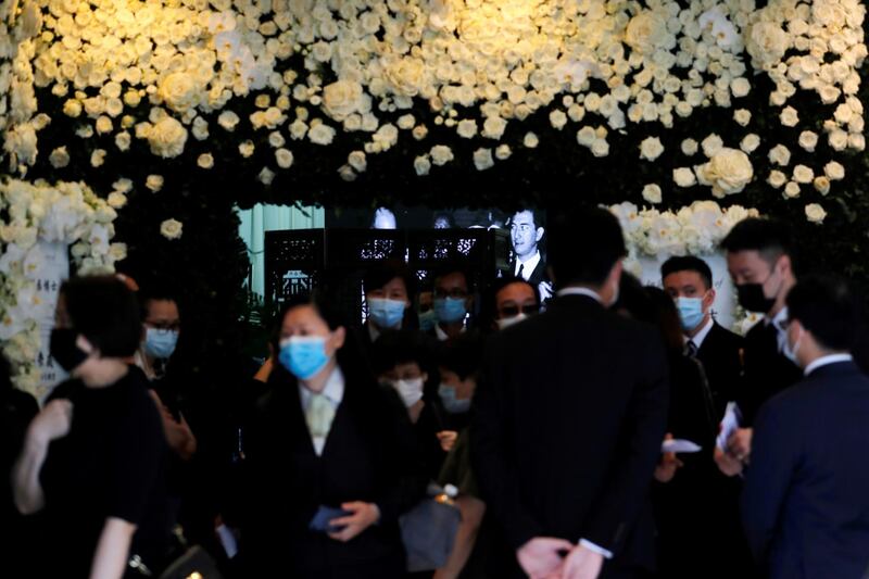 A photo of Macau gambling tycoon Stanley Ho is seen at his funeral reception in Hong Kong, China. Reuters