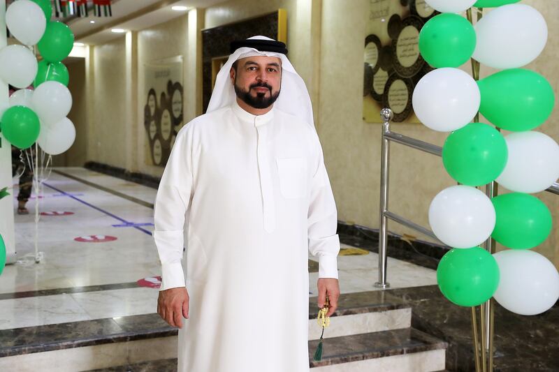 Rashid Al Shamsi after getting his Covid-19 vaccine shot at the centre.