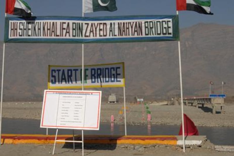Upon the directives of President H.H. Sheikh Khalifa bin Zayed Al Nahyan, UAE Ambassador to Pakistan Ali Saif Sultan Al Awani today laid the foundation stone for the rebuilding of a bridge constructed nearly forty years ago on the River Swat.

WAM
