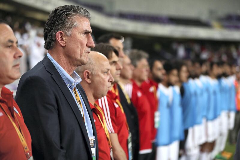 Al Ain, United Arab Emirates - August 29th, 2017: UAE manager Edgardo Bauza during the World Cup qualifying game between UAE v Saudi Arabia. Tuesday, August 29th, 2017 at Hazza Bin Zayed Stadium, Al Ain. Chris Whiteoak / The National