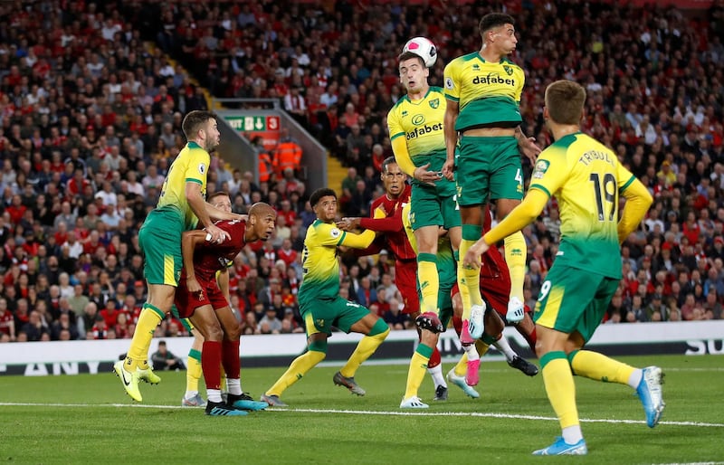 Virgil van Dijk scores Liverpool's third goal. Reuters