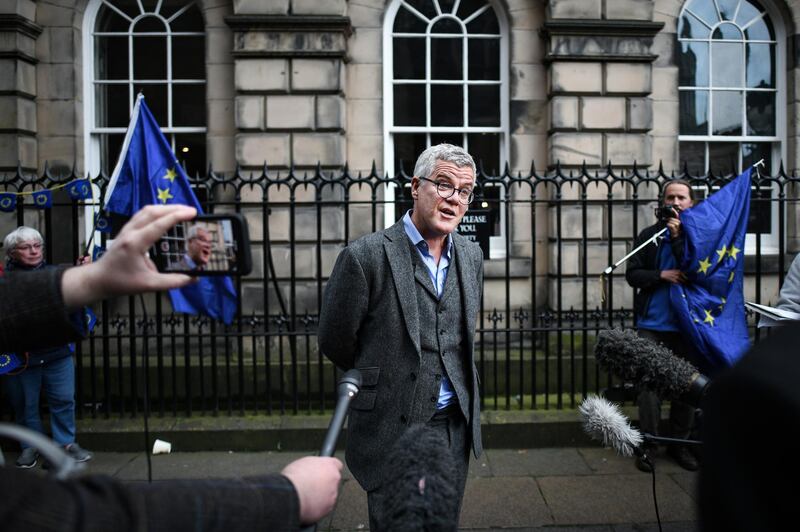 EDINBURGH, SCOTLAND - OCTOBER 07: Jolyon Maugham QC, one of those behind the legal petition to gain a court order to make Boris Johnson seek a Brexit extension, stands outside the Court of Session on October 7, 2019 in Edinburgh, Scotland. Scottish judge Lord Pentland, has dismissed a move to force Prime Minister Boris Johnson to seek to delay the UK's departure from the EU. (Photo by Jeff J Mitchell/Getty Images)