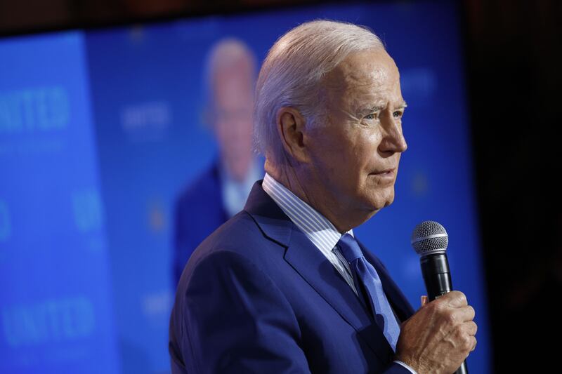 US President Joe Biden speaks during the United We Stand event to counter the effects of hate-fuelled violence. Bloomberg