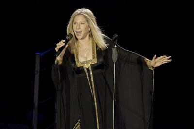 Barbra Streisand performed 'Happy Days Are Here Again' at the We Are the People Concert. AP Photo
