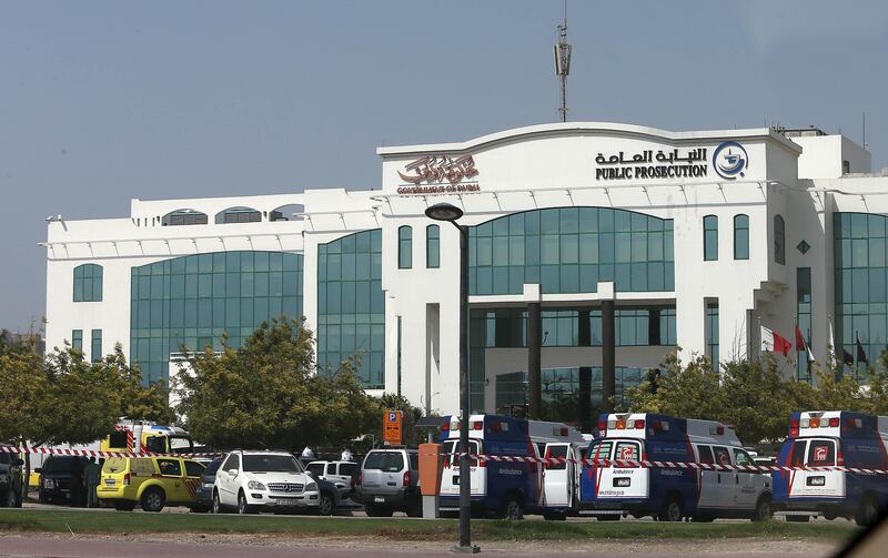 DUBAI , UNITED ARAB EMIRATES : Sep 1, 2013 :- Dubai Police sealed off the area near the Dubai Court after a woman visitor threatened to detonate an explosives belt in the Dubai Prosecution building in Dubai.  ( Pawan Singh / The National ) . For News
 *** Local Caption ***  PS0109- DUBAI COURT06.jpg