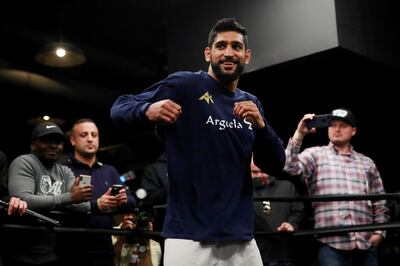 Boxing - Terence Crawford & Amir Khan Media Work-Out - Everybody Fights Gym, New York, U.S. - April 16, 2019   Amir Khan during the work-out   Action Images via Reuters/Andrew Couldridge