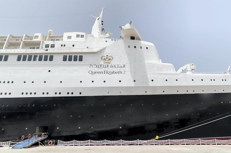 DUBAI, UNITED ARAB EMIRATES. 18 APRIL 2018. Press walk through of the Queen Elizabeth 2 in Port Rashid. The ship has been restored to it’s former glory and is now taking guests. (Photo: Antonie Robertson/The National) Journalist: Johan Dennehy. Section: National.