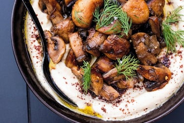 Mushroom hummus at The Hummus Club in Perth, Australia. 