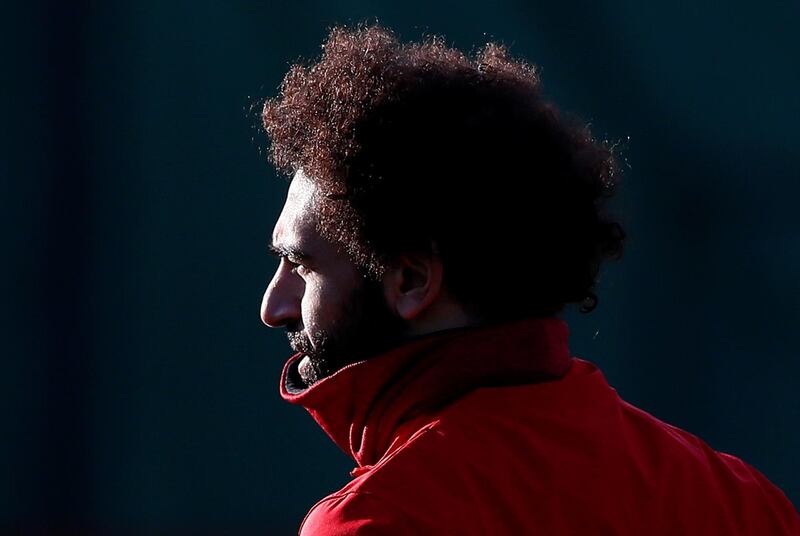 Liverpool's Mohamed Salah during training for the Champions League final group game. Reuters