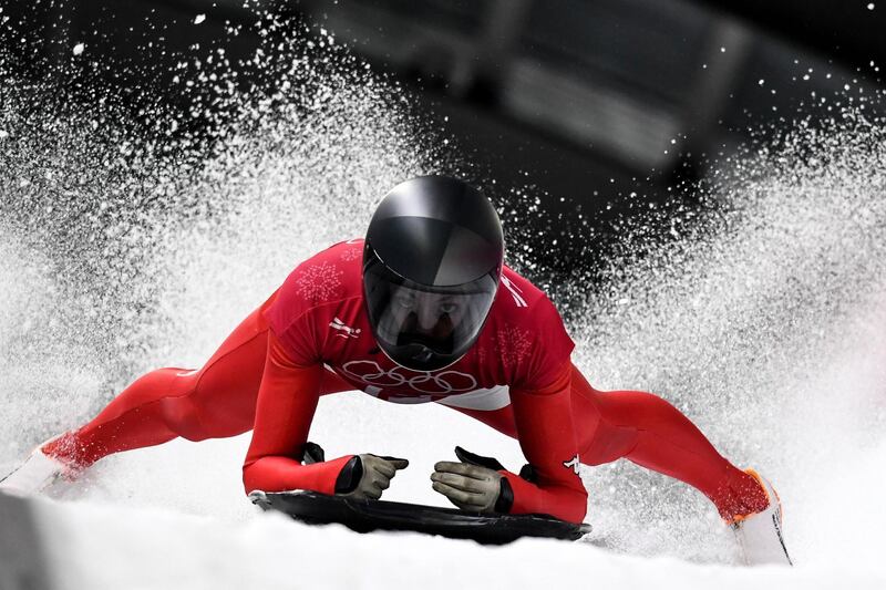 Austria's Janine Flock takes part in the women's skeleton training session at the Olympic Sliding Centre during the Pyeongchang 2018 Winter Olympic Games in Pyeongchang. Kirill Kudryavtsev / AFP