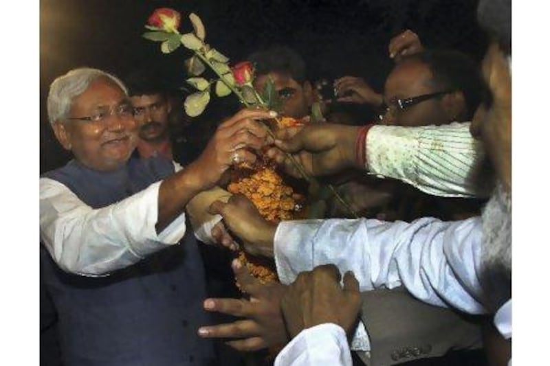 Nitish Kumar, after his party won elections in Patna last year. He now plans to introduce a team of professionals to curb government corruption. AP Photo