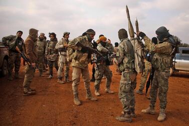 Syrian rebels in the Aleppo province prepare for a counter-offensive against advancing government forces on February 14, 2020. AFP