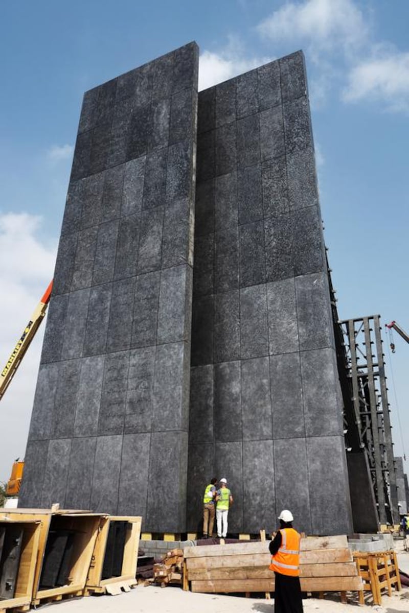 The memorial is made from hundreds of tonnes of steel. Its 31 panels and central spine are covered in 900 hand-painted, individually cast aluminium panels. Delores Johnson / The National
