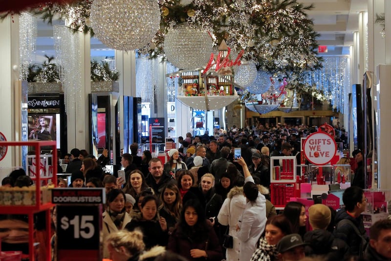 People walk through Macy's Herald Square in Manhattan, New York. Andrew Kelly / Reuters