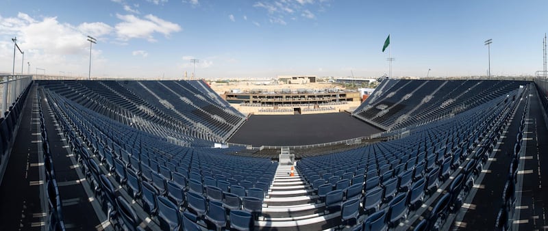 The Diriyah Arena in Saudi Arabia as it nears completion ahead of the heavyweight world title rematch between Andy Ruiz and Anthony Joshua. PA