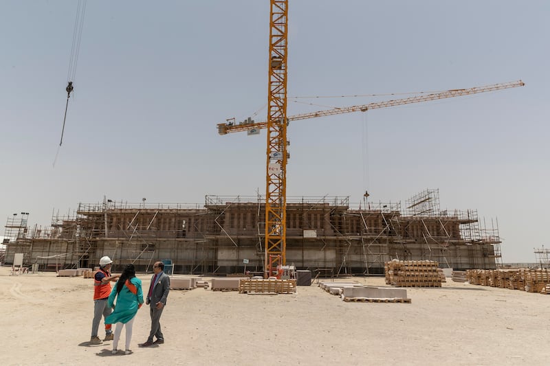 The Hindu temple under construction in Abu Dhabi.
Antonie Robertson / The National
