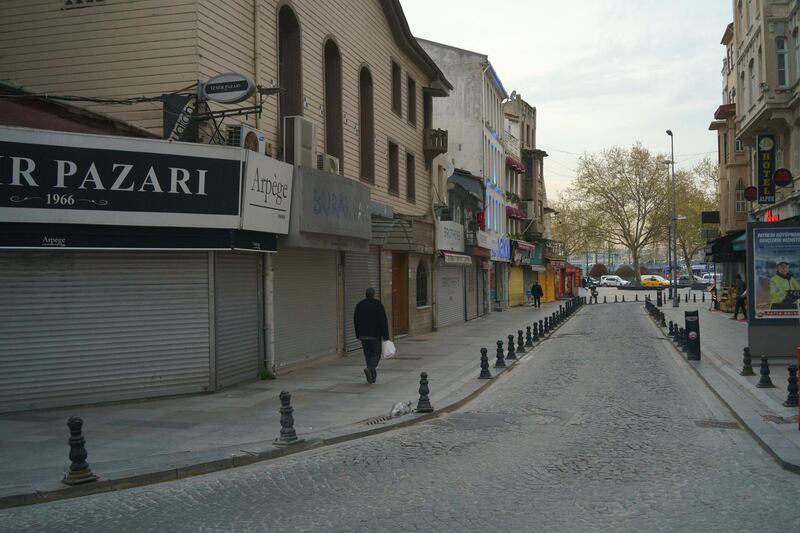 empty streets of Eminonu, Istanbul 2021.