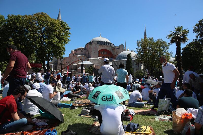 Brushing aside international criticism, Erdogan issued a decree restoring the iconic building as a mosque earlier this month, shortly after a Turkish high court ruled that the Hagia Sophia had been illegally made into a museum more than eight decades ago.  EPA