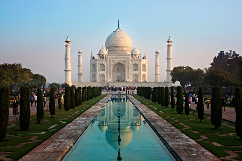 Visiting the Taj Mahal, built between 1632 and 1648 in Agra, India, is number eight. Getty Images