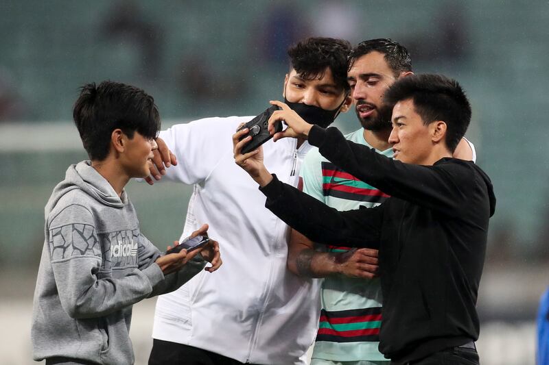 September 7, 2021. Azerbaijan 0 Portugal 3 (B Silva 26', A Silva 31', Jota 75'): Ronaldo was suspended for the comfertable win in Baku that took Portual top of of the group after Serbia drew with Ireland. Late in the game, fans invaded the pitch and took photos with Portugal midfielder Bruno Fernandes. Santos said: “We could have scored more goals, we created several chances. If we had been more efficient in front of the goal, the score would have been even better.” EPA