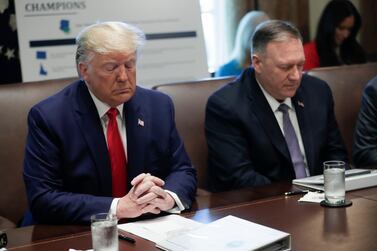 US Secretary of State Mike Pompeo (right) on Monday said US President Donald Trump (left) would take military action against Turkey if required over its incursion into northern Syria. AP Photo/Pablo Martinez Monsivais
