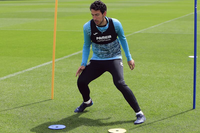 Villarreal's Dani Parejo attends training. EPA