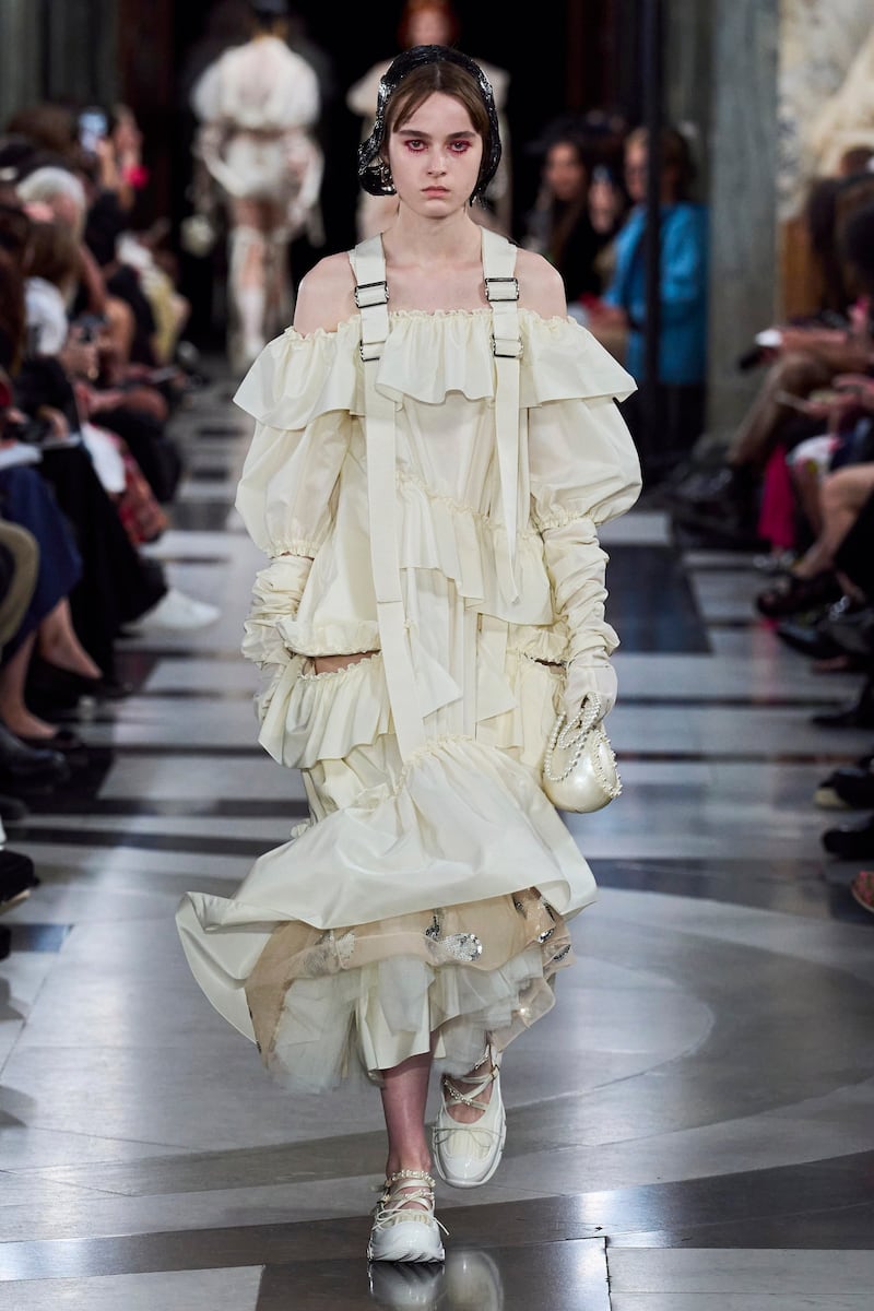 Simone Rocha mixed parachute silk with straps. Photo: Simone Rocha