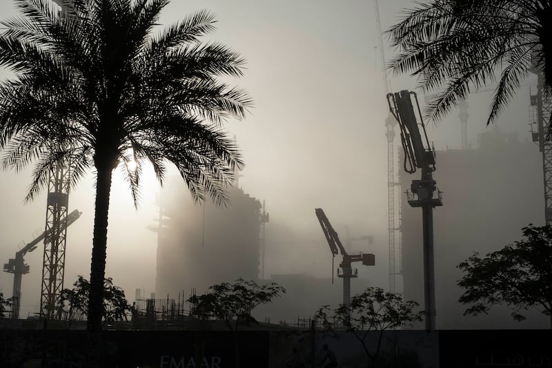 The Dubai skyline was engulfed by thick fog


