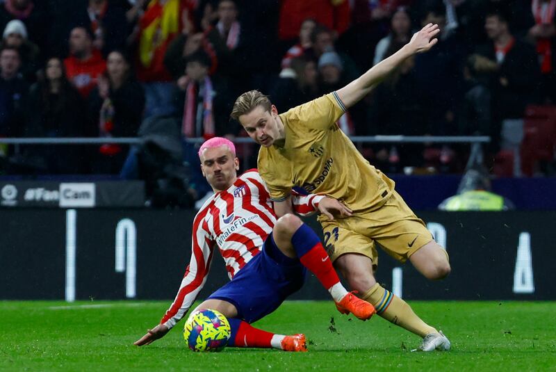 Frenkie de Jong , 6 - Helped Barça control the game with 60 per cent possession to get their first win at Atletico in three years. Surprisingly brought off after 67 minutes and he didn’t look delighted with the decision. EPA