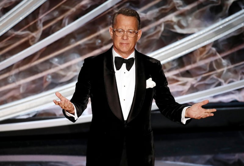 epa08936136 (FILE) - Tom Hanks speaks during the 92nd annual Academy Awards ceremony at the Dolby Theatre in Hollywood, California, USA, 09 February 2020 (reissued 13 January 2021). According to media reports, Tom Hanks will host a TV special during the celebration of the inauguration of Joe Biden as next President of the United States on 20 January 2021.  EPA/ETIENNE LAURENT *** Local Caption *** 55863985