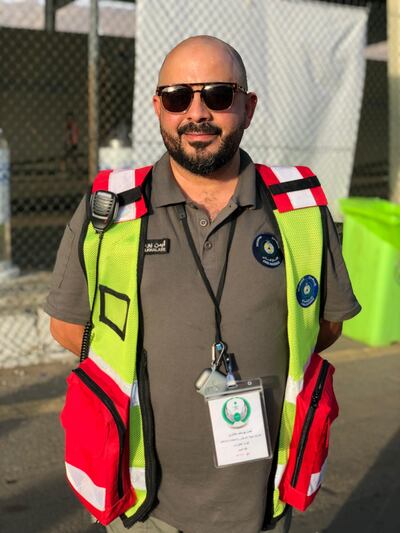 Ayman Khalwai, 38, has volunteered with the Saudi Civil Defence's Salaam team for 5 years. Balquees Basalom / The National