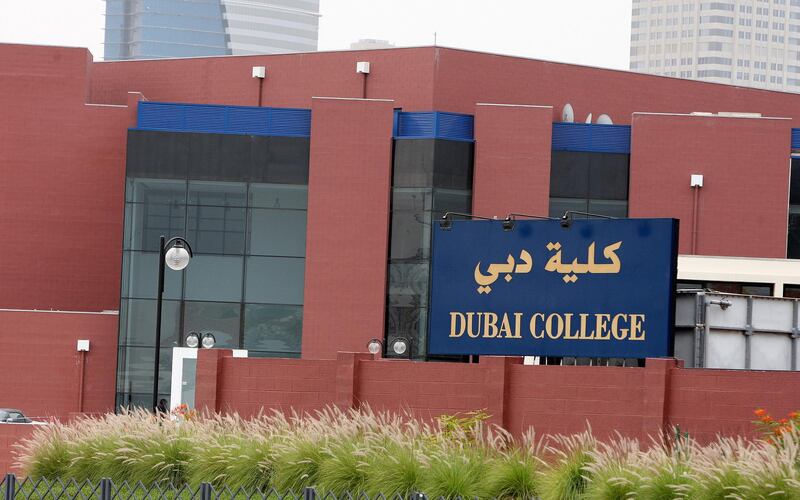 
DUBAI, UNITED ARAB EMIRATES – April 3: View of the Dubai College building on Al Sufouh road in Dubai. (Pawan Singh / The National) For News. 
 *** Local Caption ***  PS01- DUBAI COLLEGE.jpg