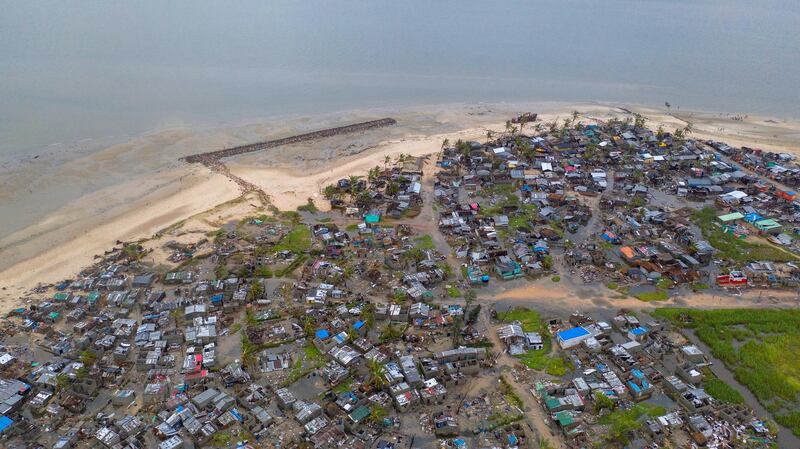 Drone footage of the damaged Praia Nova Village, after Cyclone Idai made landfall in Sofala Province, Central Mozambique. CARE/EPA