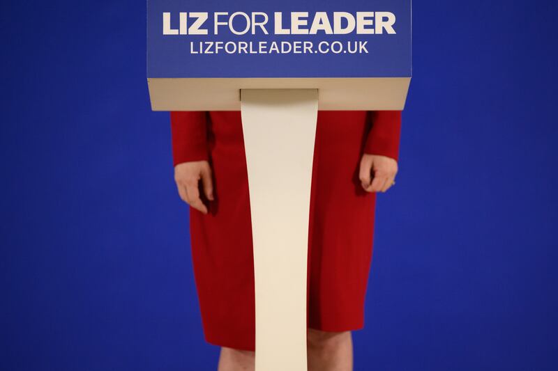 Liz Truss launches her successful campaign to become UK prime minister on July 14. She lasted 44 days in the job. Getty Images