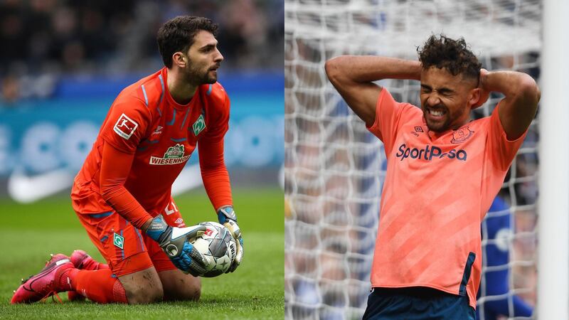 BERLIN, GERMANY - MARCH 07: Stefanos Kapino of Werder Bremen holds the ball during the Bundesliga match between Hertha BSC and SV Werder Bremen at Olympiastadion on March 07, 2020 in Berlin, Germany. (Photo by Maja Hitij/Bongarts/Getty Images)

LONDON, ENGLAND - MARCH 08: Dominic Calvert-Lewin of Everton reacts after he misses a chance during the Premier League match between Chelsea FC and Everton FC at Stamford Bridge on March 08, 2020 in London, United Kingdom. (Photo by Mike Hewitt/Getty Images)