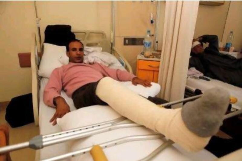 Omar Salem, a Libyan rebel fighter, has gotten treatment at a hospital in Amman. Jordanian surgeons saved his leg, which was hit with shrapnel during fighting in Tripoli.