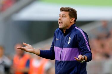 epa08009870 (FILE) - Tottenham's head coach Mauricio Pochettino reacts during the Audi Cup soccer semi final match between Real Madrid and Tottenham Hotspur in Munich, Germany, 30 August 2019 (re-issued 19 November 2019). Tottenham Hotspur has sacked Mauricio Pochettino according to a club statement on 19 November. EPA/RONALD WITTEK *** Local Caption *** 55370522