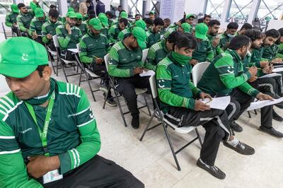 Careem workers take part in an awareness session organised by the 
Permanent Committee for Labour Affairs in Dubai. Antonie Robertson / The National
