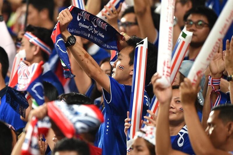 Supporters of Thailand cheer during the match. Tom Dulat / Getty Images