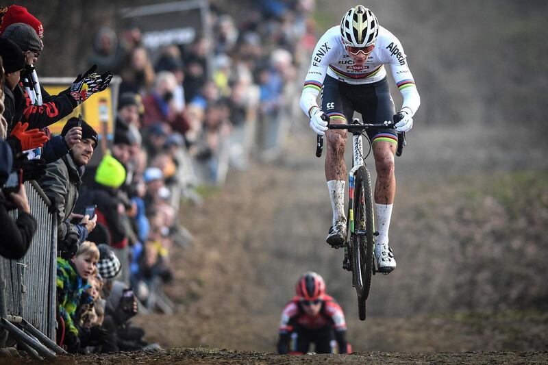 Dutch rider Mathieu Van Der Poel during the  GP Sven Nys, the sixth stage in the DVV Trophy Cyclocross competition, on Wednesday, January 1. AFP