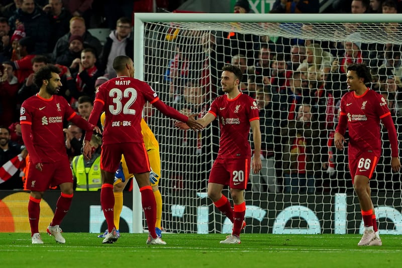 Trent Alexander-Arnold - 8: The 23-year-old set up both goals, the first with a penetrating cross and the second with a miscued shot. He was rarely worried defensively. PA