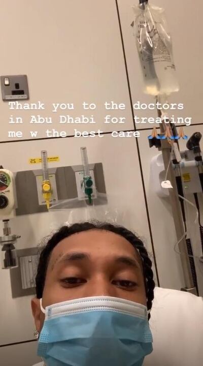 He also shared this snap, where he thanked doctors in Abu Dhabi. Courtesy @tyga / Instagram.